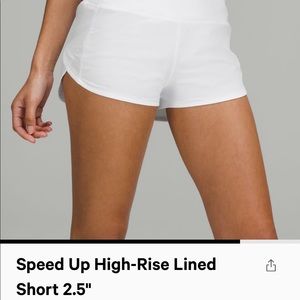COPY - Lululemon Speed Up High-Rise Lined Short 2.5” in White